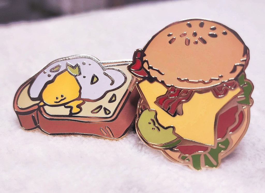 Egg Toast Little Foodies Enamel Pins! Egg Friend Hard Enamel Pin Gift