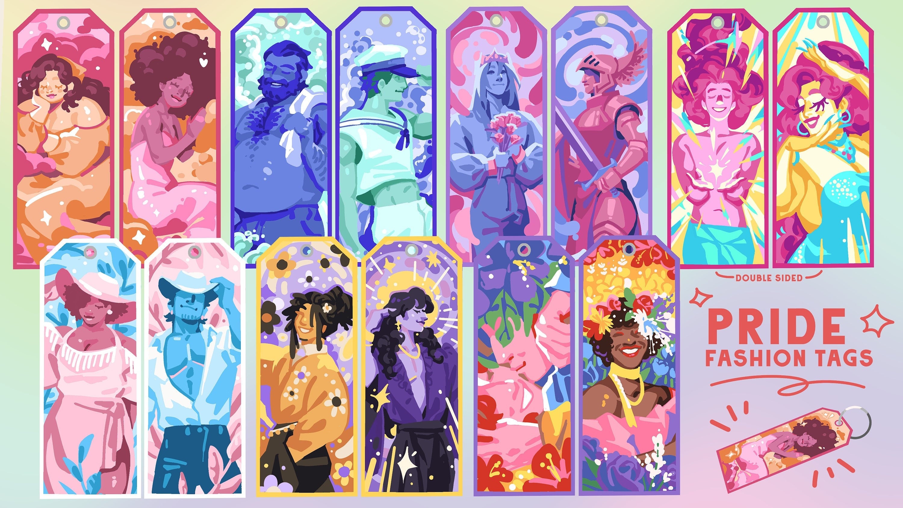 Pride Fashion Embroidery Flight Tags