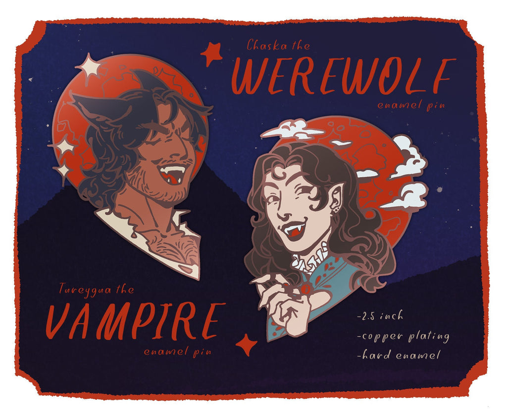 Werewolves & Vampires Original Enamel Pin