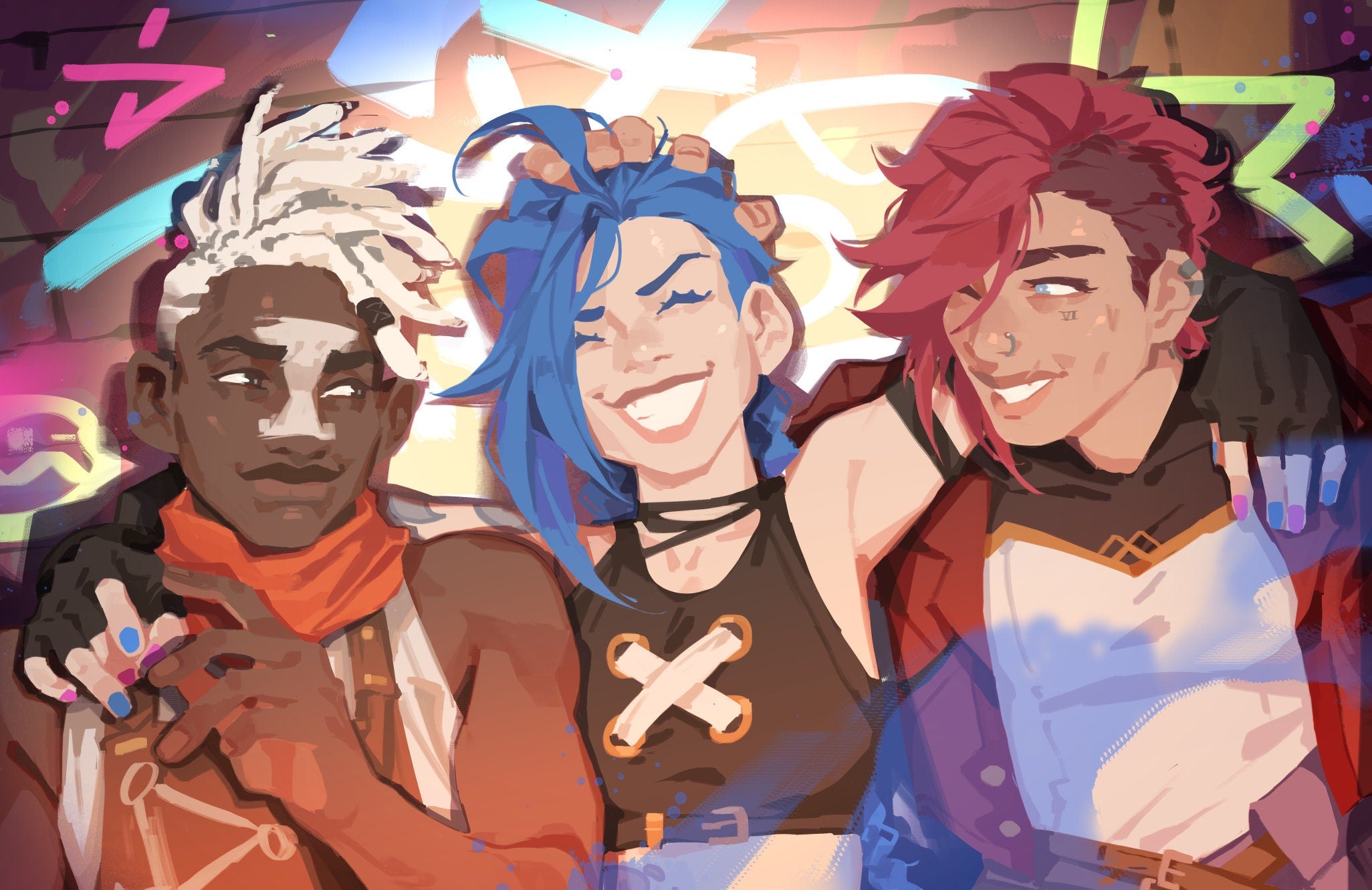 Arcane Ekko Jinx and Vi Trio Print 11x17