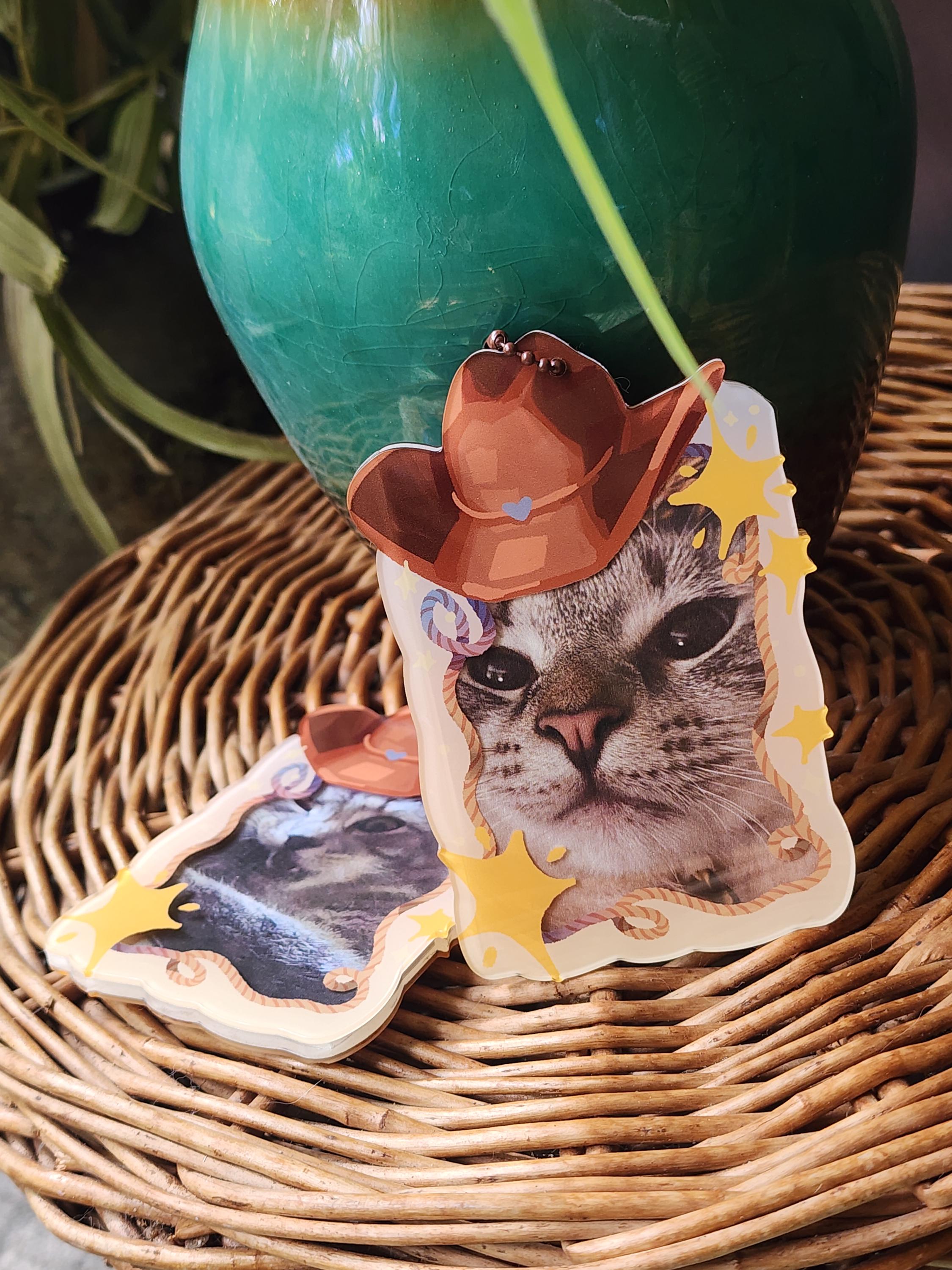 Cowboy Photo Card Holder Keychain Charm