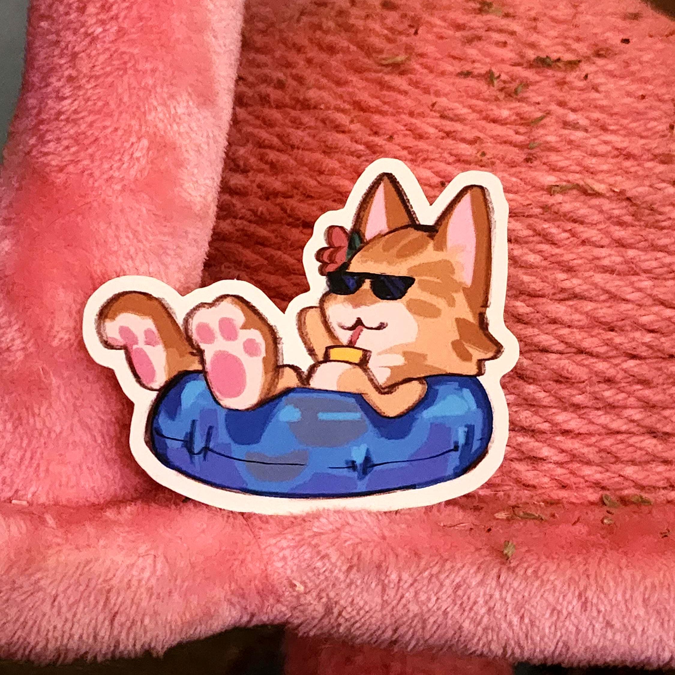 Chill Tropical Cat Sticker